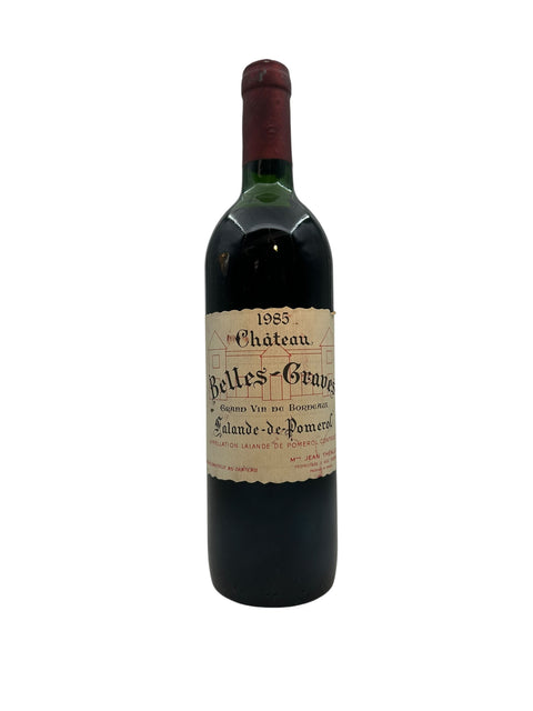 Pullo Belles-Graves Château 1985 punaviiniä