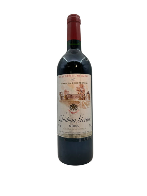 Pullo Château Livran Médoc 1997 punaviiniä