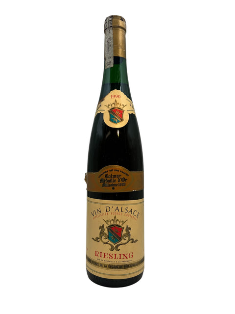 Riesling-valkoviini Cave de Ribeauvillésta, vuosikerta 1990