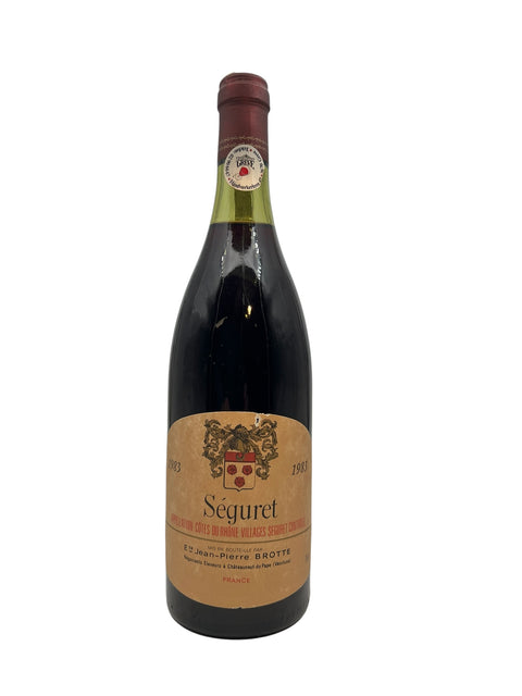 Pullo Séguret Jean-Pierre Brotte 1983 punaviiniä