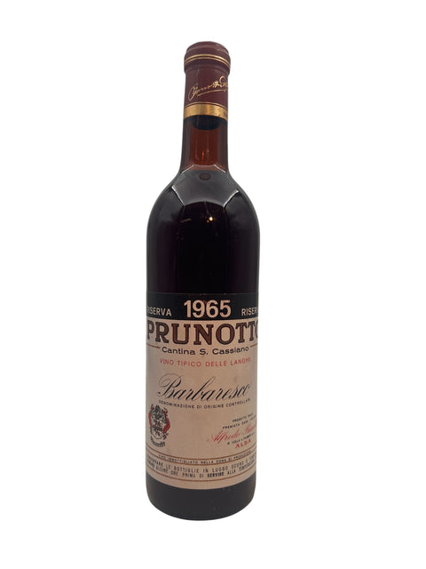 Pullo Barbaresco Prunotto 1965 punaviiniä