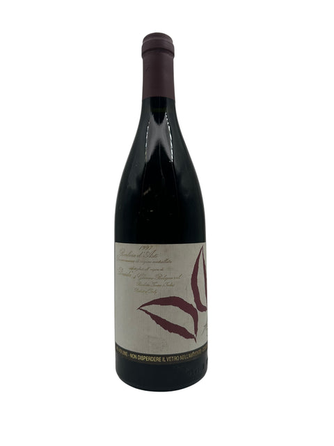 Pullo Barbera d'Asti Giacomo Bologna 1997 punaviiniä