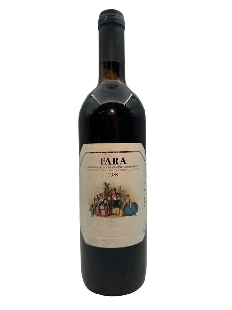 Pullo Fara Cantine del Castello 1988 punaviiniä