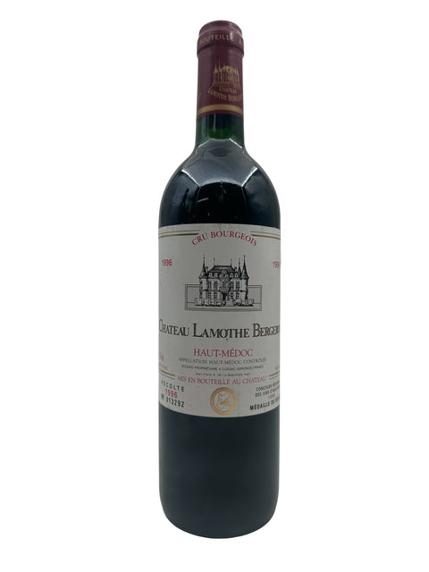 Pullo Chateau Lamothe Bergeron 1996 punaviiniä Haut-Médocista