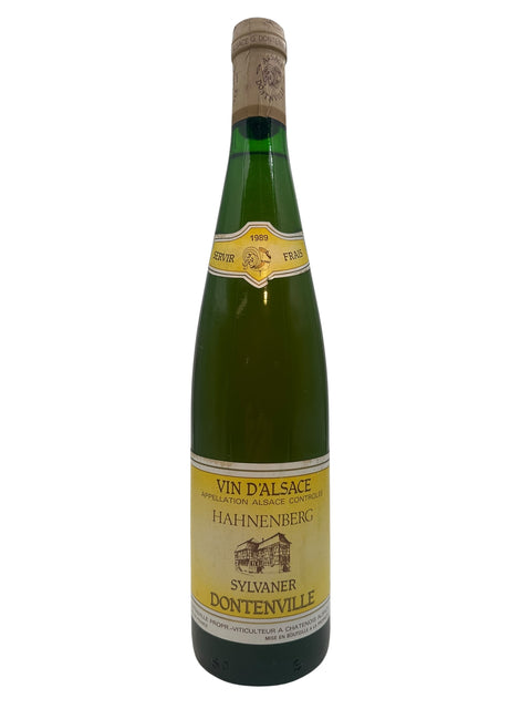 Pullo Sylvaner Dontenville 1989 valkoviiniä Alsacesta