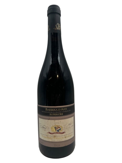 Pullo Barbera d'Asti Vinchio Vaglio 2002 punaviiniä