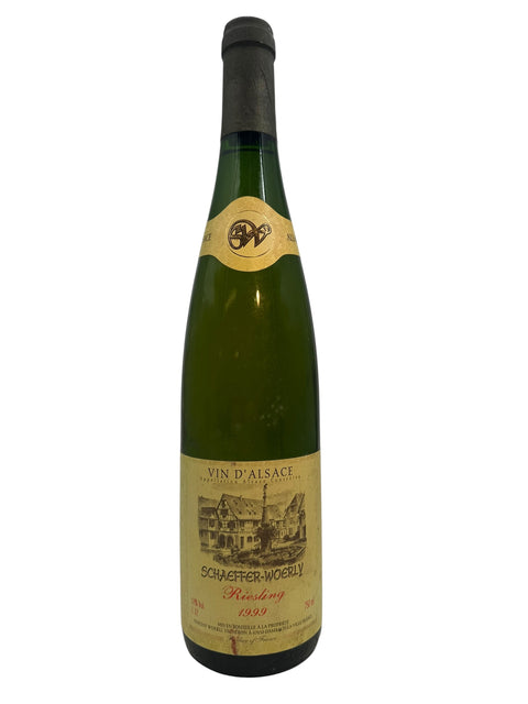 Pullo Riesling Schaeffer-Woerly 1999 valkoviiniä