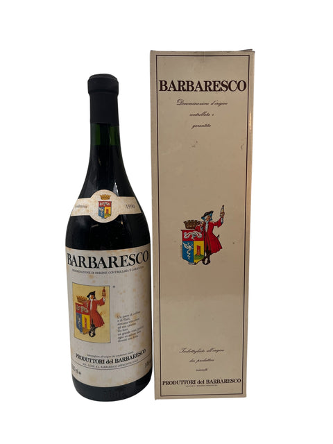 Barbaresco 1990 pullo alkuperäispakkauksessa