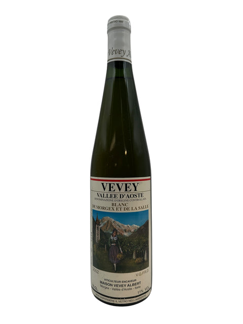 Pullo Vevey Maison Vevey Albert 2002 valkoviiniä Vallée d'Aostesta