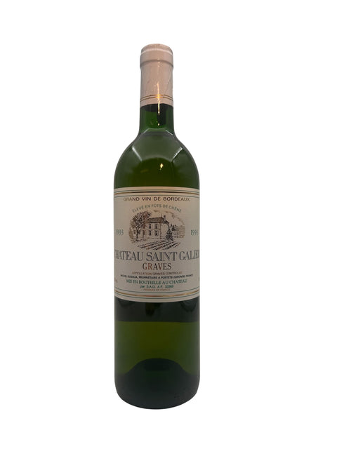 Pullo Château Saint Galer Gravesin valkoviiniä vuosikerta 1993