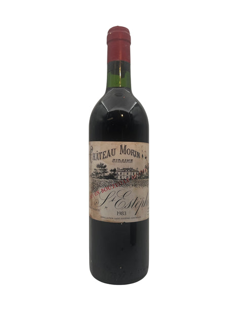 Pullo Château Morin -viiniä 1983 Saint-Estèphestä