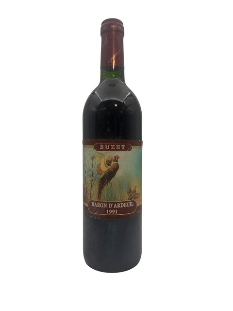 Pullo Buzet Baron d'Ardeuil 1991 punaviiniä