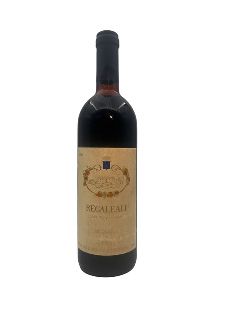 Pullo Regaleali Conte Tasca d'Almerita 1999 punaviiniä