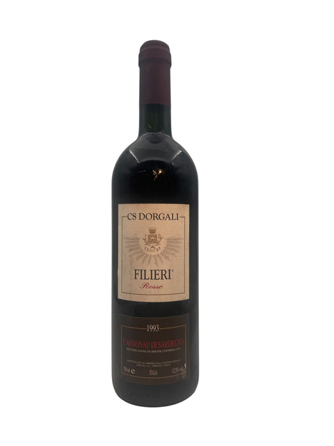 Italialainen punaviini Filieri Dorgali 1993 pullo