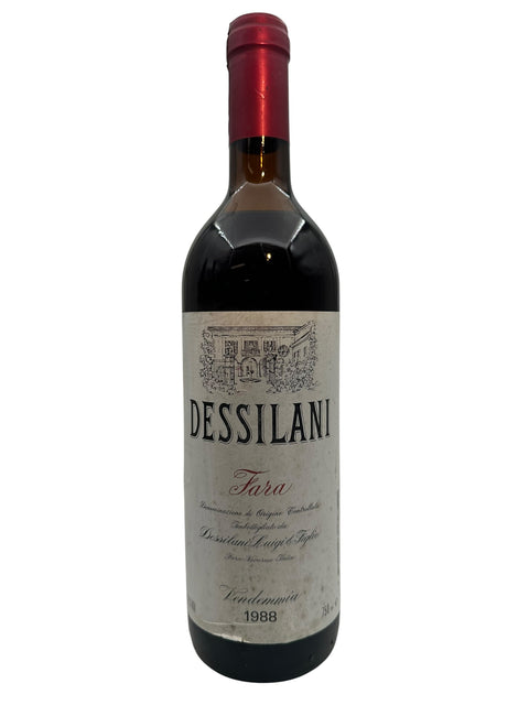 Pullo punaviiniä Dessilani Farasta 1988
