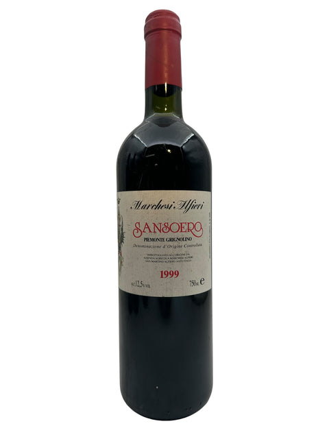 Pullo Sanroero-punaviiniä Marchesi Alfieri vuosikerrasta 1999