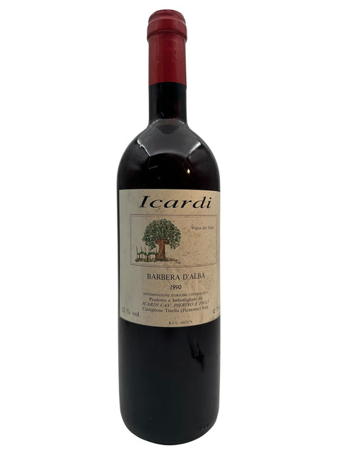 Pullo Barbera d'Alba Icardi 1990 punaviiniä