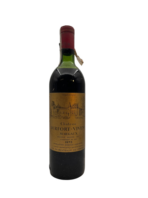 Pullo Château Durfort-Vivens 1973 punaviiniä