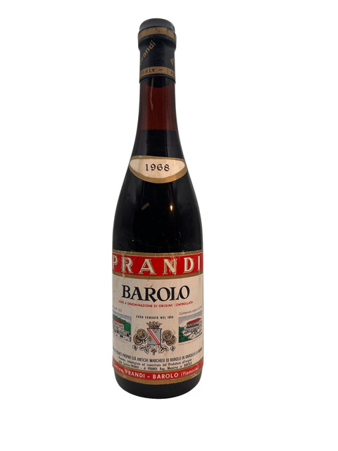 Pullo Barolo Prandi 1968 punaviiniä