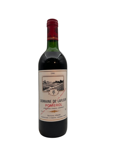 Pullo Domaine de Lafleur Pomerol 1986 punaviiniä